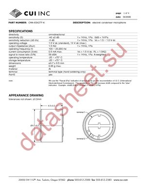 CMA-6542TF-K datasheet  